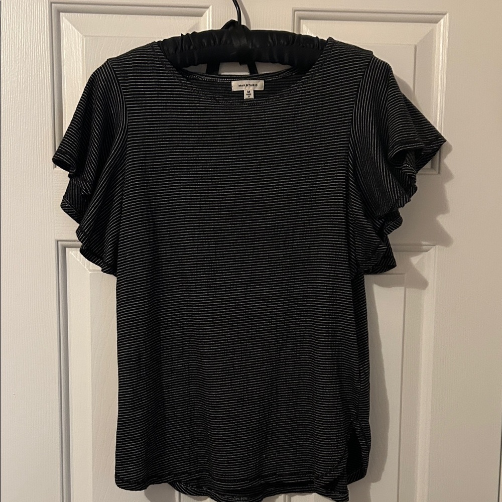 Max Studio Black and White Striped Blouse